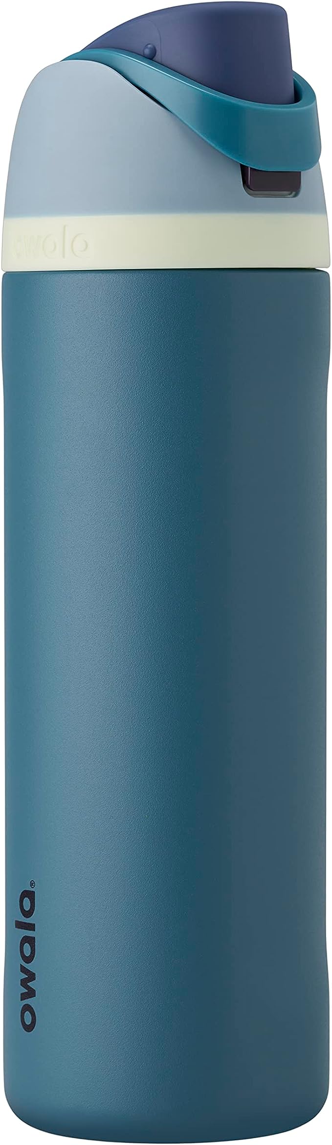 Owala FreeSip Insulated Stainless Steel Water Bottle with Straw for Sports and Travel, BPA-Free, 24-oz, Blue/Teal (Denim)